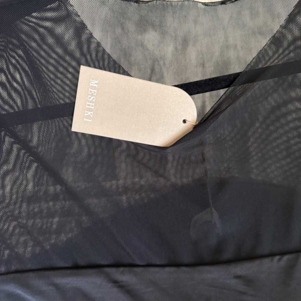 Sheer Long Sleeve Black Mesh Maxi Dress - Picture 5 of 7